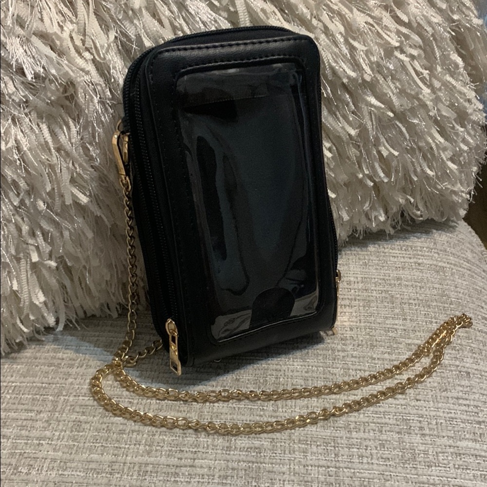 Black Phone Wallet Case/ Crossbody